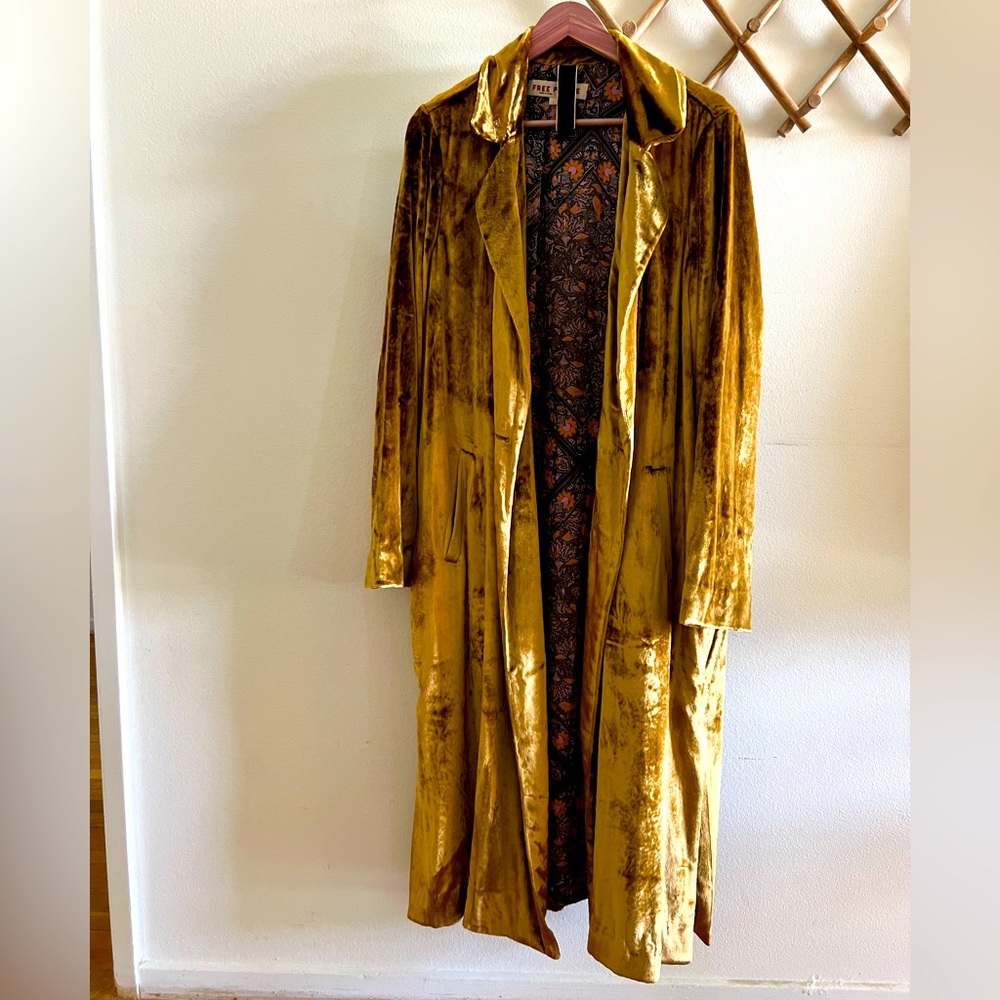 RARE* free people sienna crushed velvet duster